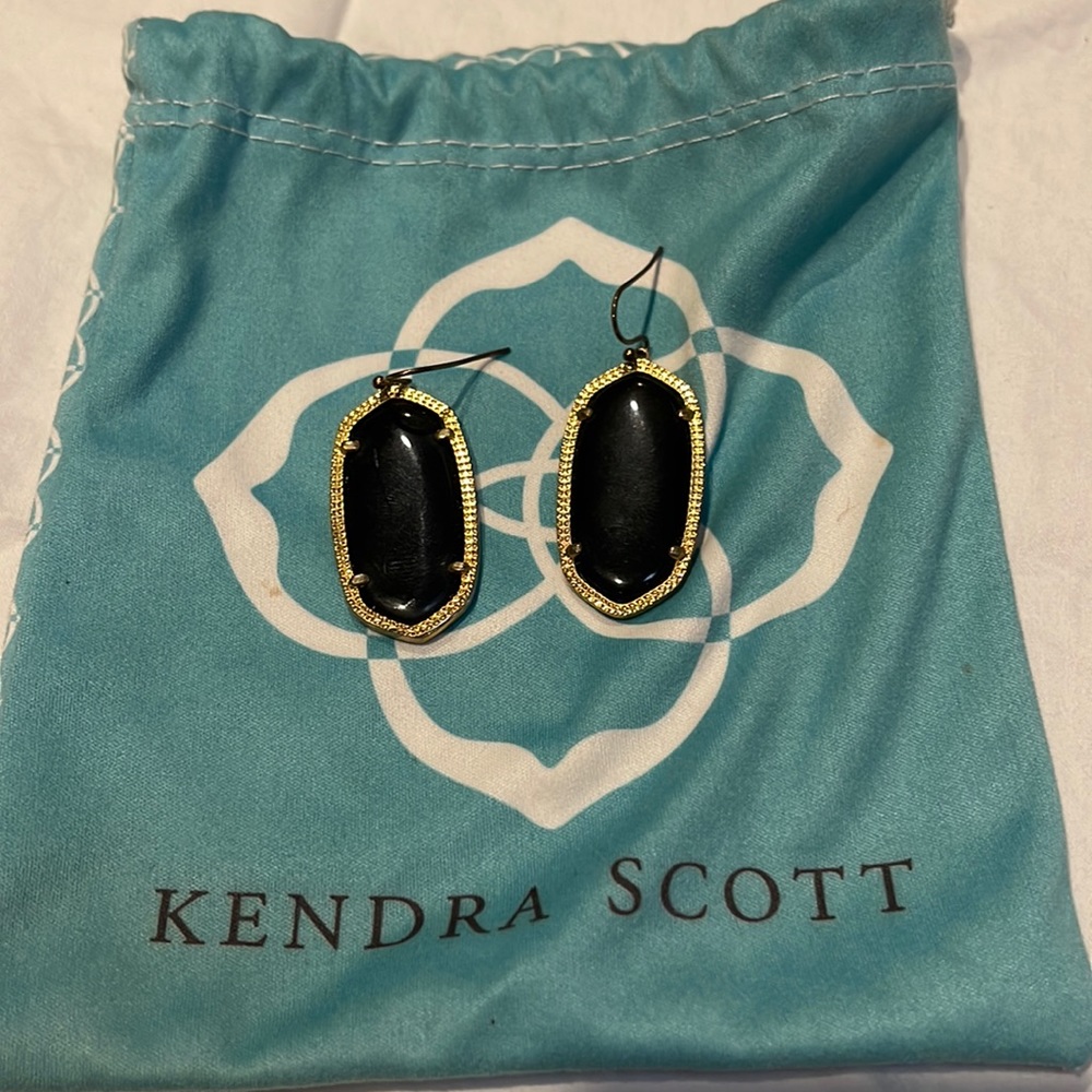 Black gold Kendra Scott Elle drop earrings